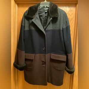 Halston Lifestyle Women's Tricolor Pea Coat